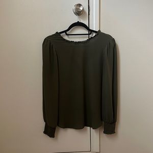 LOFT green cutout tie back blouse- Size XS
